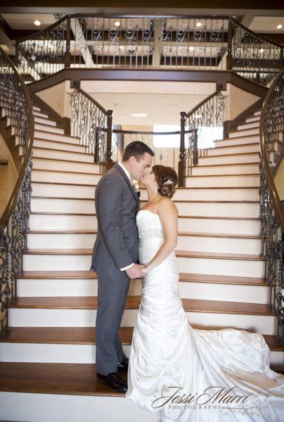 Staircase Wedding Kiss